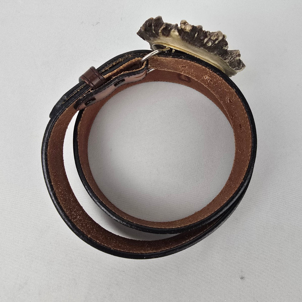 Vintage Carved Antler Big Horn Sheep Western Belt Size 36