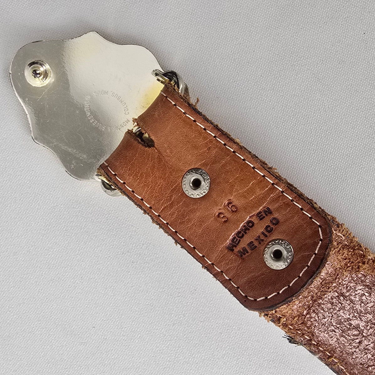 Montana Silversmiths Brown Leather Horsehair Belt Size M/L