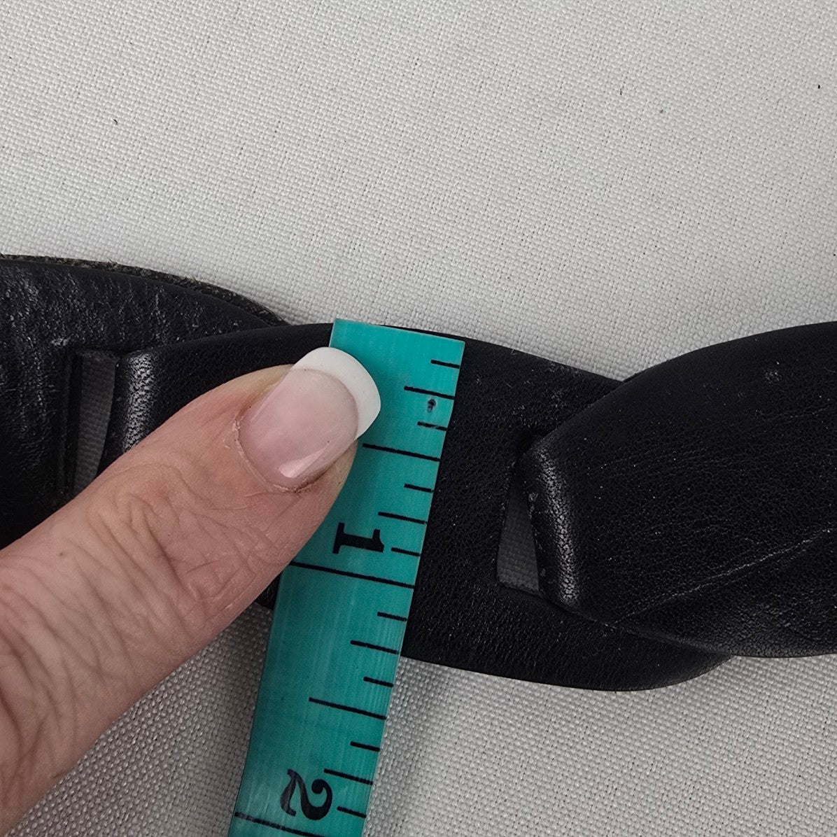 Black Leather Snake Buckle Belt Size M/L