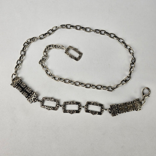 Vintage Silver Chain Link Belt Size M/L