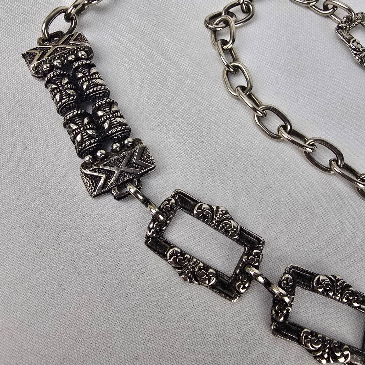 Vintage Silver Chain Link Belt Size M/L