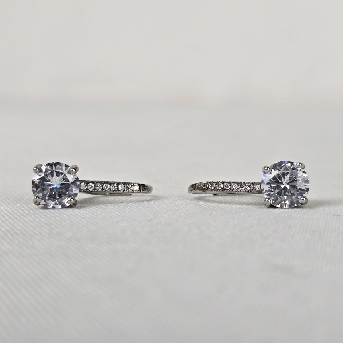 925 Sterling Silver Crystal Delicate Drop Earrings