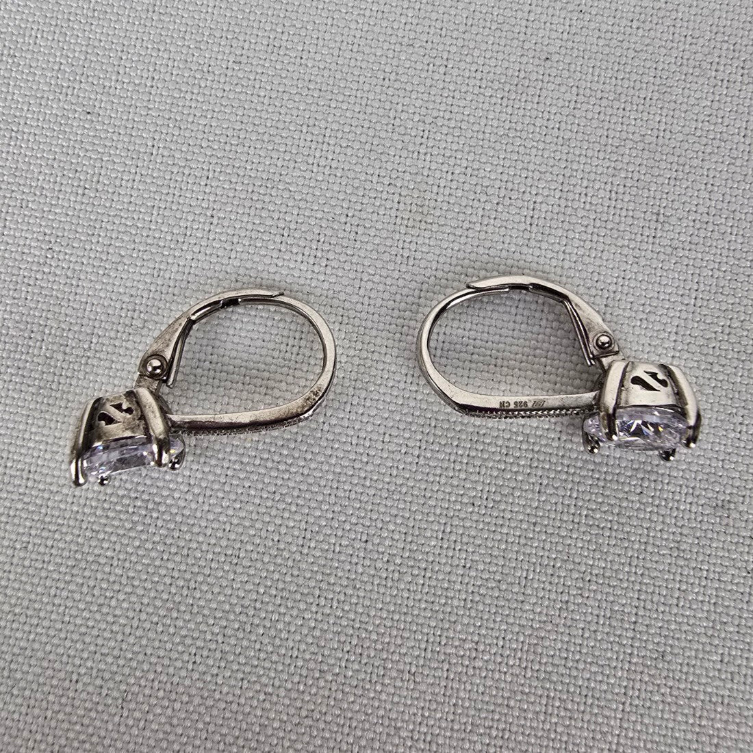 925 Sterling Silver Crystal Delicate Drop Earrings