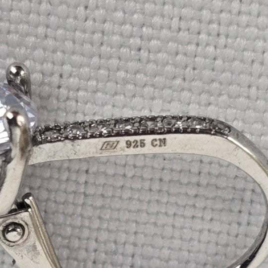 925 Sterling Silver Crystal Delicate Drop Earrings