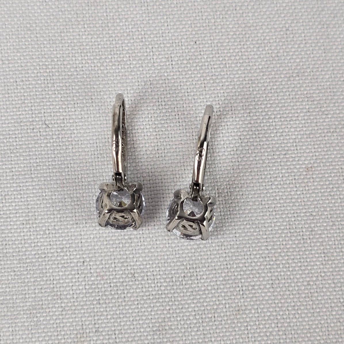 925 Sterling Silver Crystal Delicate Drop Earrings