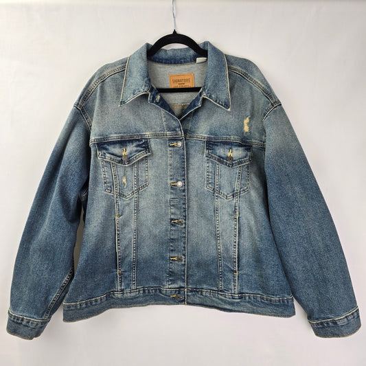Signature Levi Strauss Light Wash Denim Jacket Size 3XL