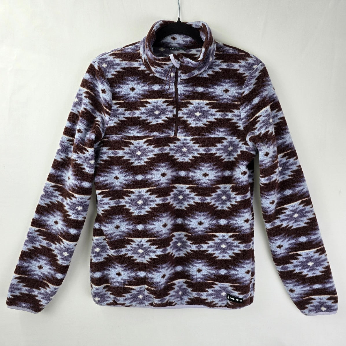 Woods Aztec Brown Thermal 1/4 Zip Sweater Size S