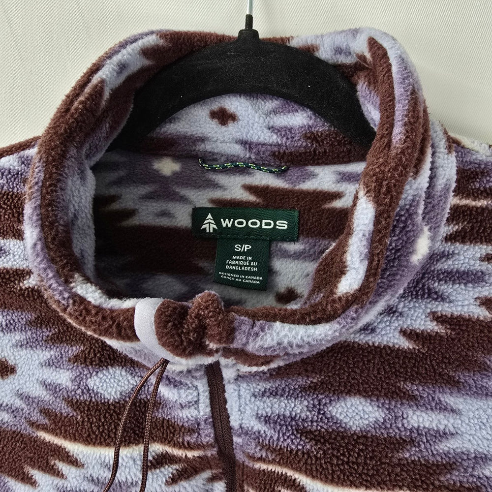 Woods Aztec Brown Thermal 1/4 Zip Sweater Size S
