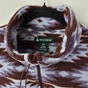 Woods Aztec Brown Thermal 1/4 Zip Sweater Size S
