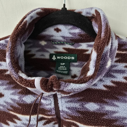 Woods Aztec Brown Thermal 1/4 Zip Sweater Size S