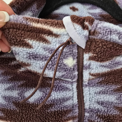 Woods Aztec Brown Thermal 1/4 Zip Sweater Size S