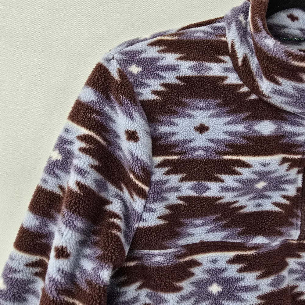 Woods Aztec Brown Thermal 1/4 Zip Sweater Size S