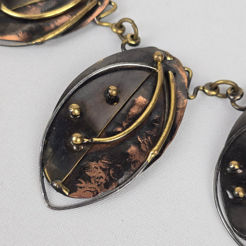 Vintage Metal Brutalist Necklace Handcrafted Necklace