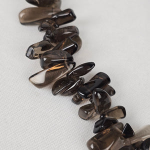 Polished Smoky Quartz Chip Beaded Necklace