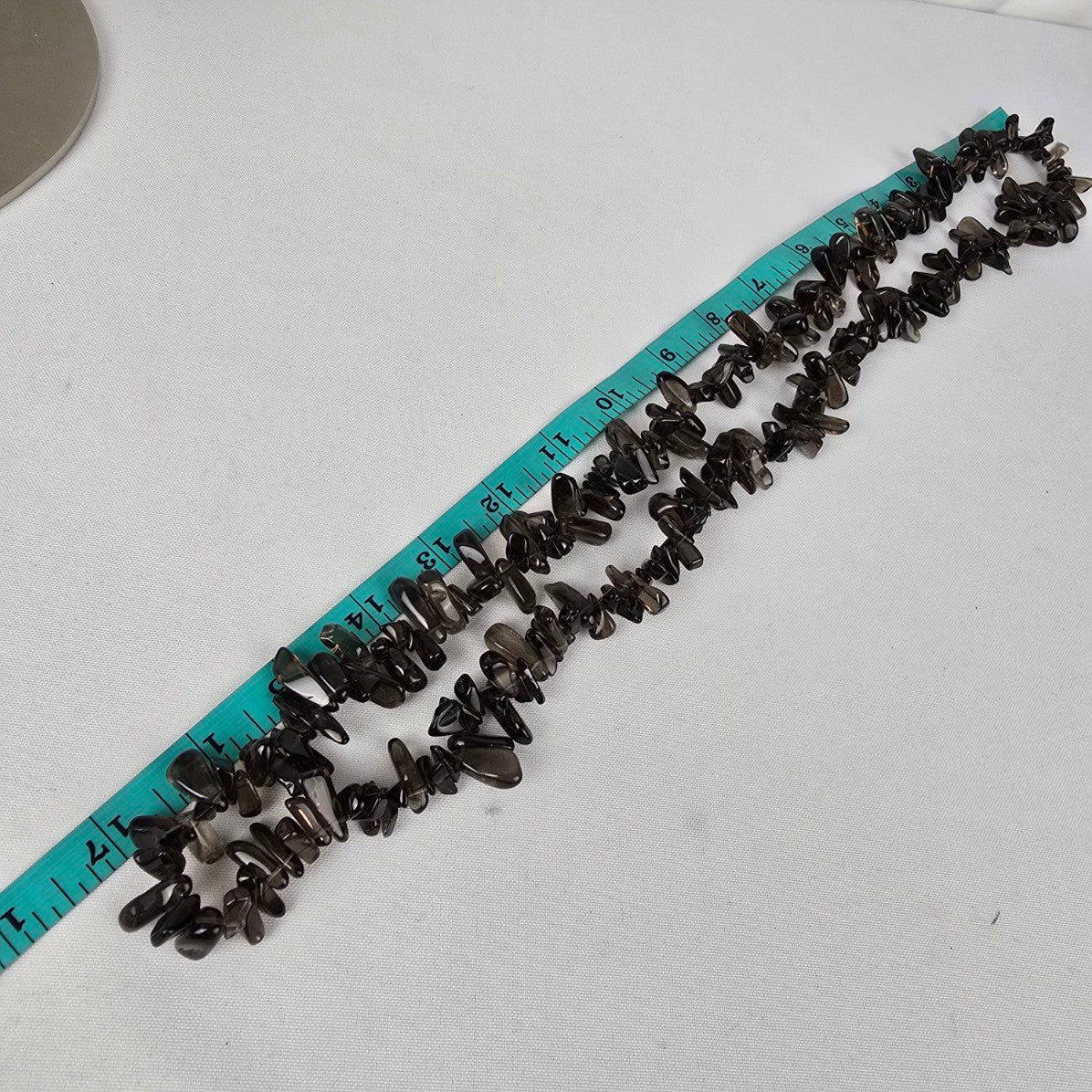 Polished Smoky Quartz Chip Beaded Necklace