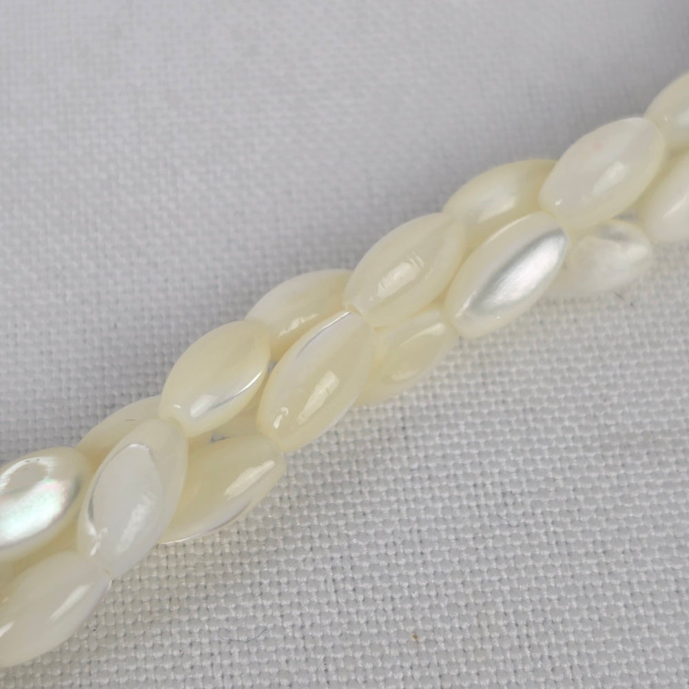 Vintage Rice Bead Mother Of Pearl Amethyst Necklace