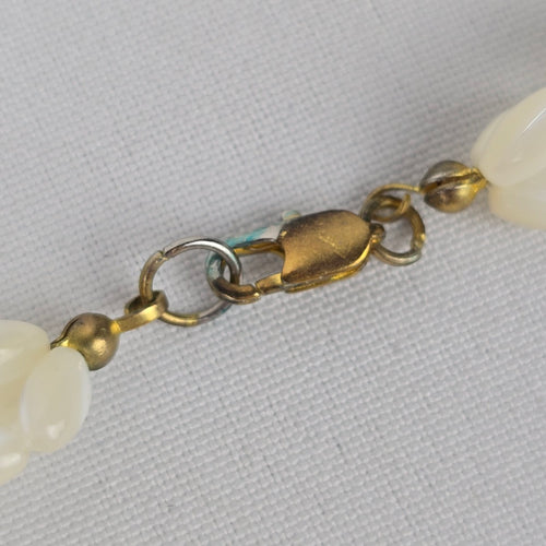 Vintage Rice Bead Mother Of Pearl Amethyst Necklace