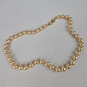Vintage Kenneth Jay Lane Champagne Color Faux Pearl Necklace