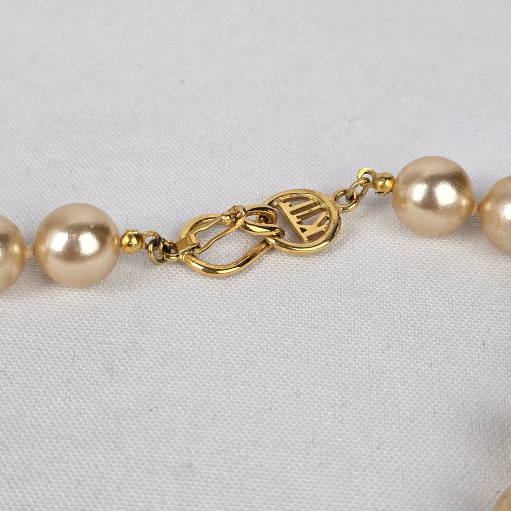Vintage Kenneth Jay Lane Champagne Color Faux Pearl Necklace