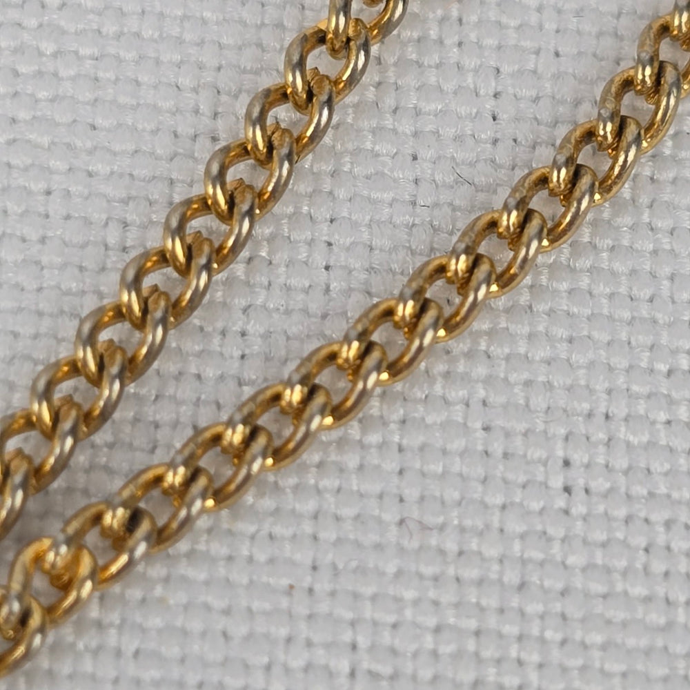 Vintage Gold Tone Faceted AB Glass Pendant Necklace