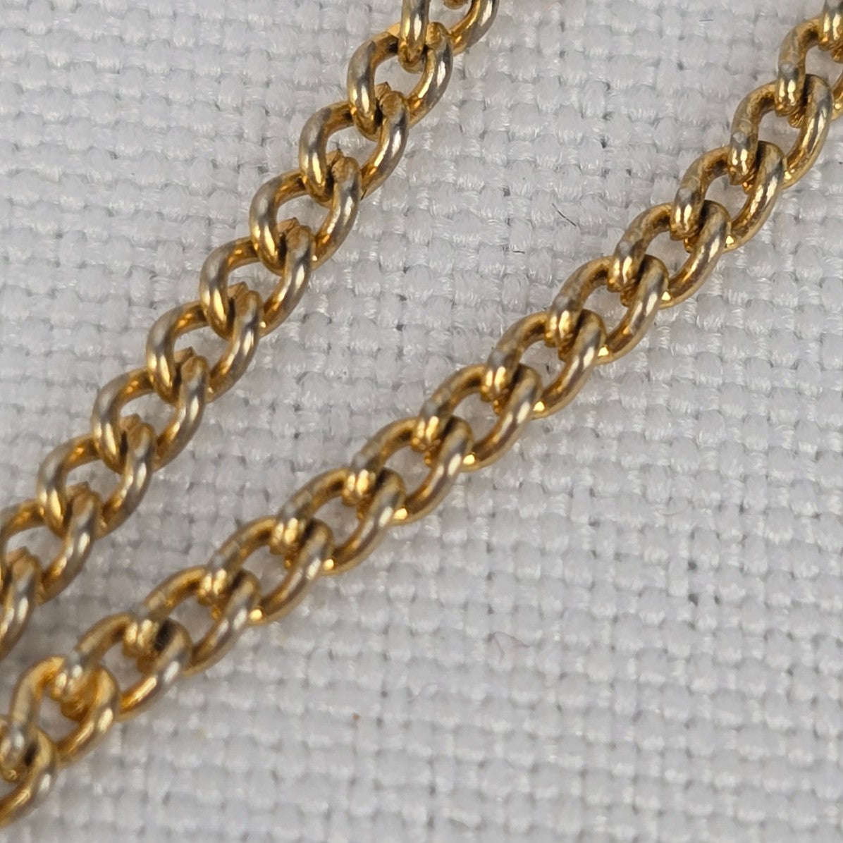 Vintage Gold Tone Faceted AB Glass Pendant Necklace