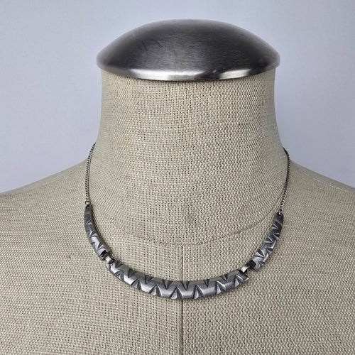 Vintage Silver Tone Collar Necklace