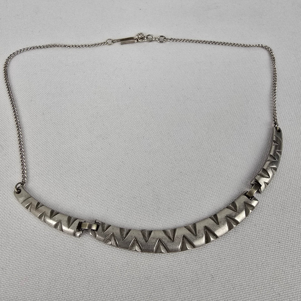 Vintage Silver Tone Collar Necklace