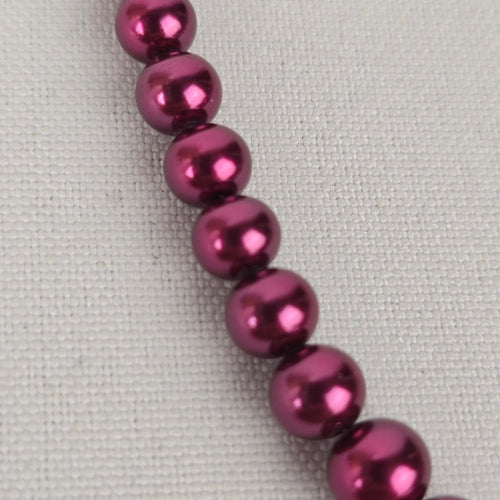 Vintage Purple Glass Faux Pearl Hand Knotted Necklace