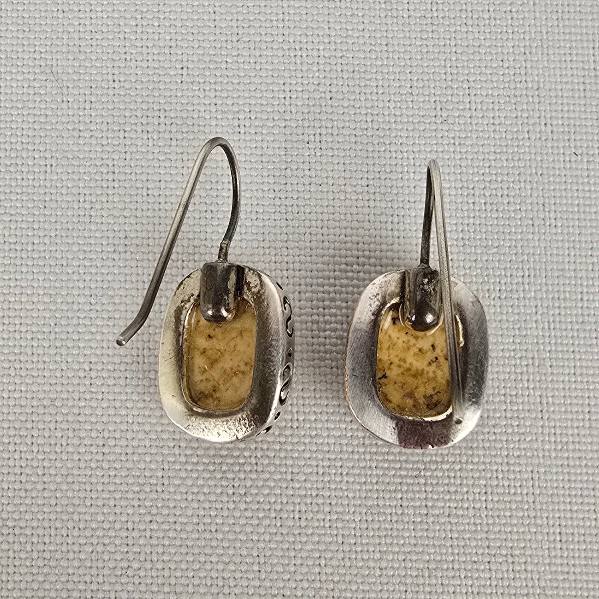 Sterling Silver Jasper Natural Stone Drop Earrings