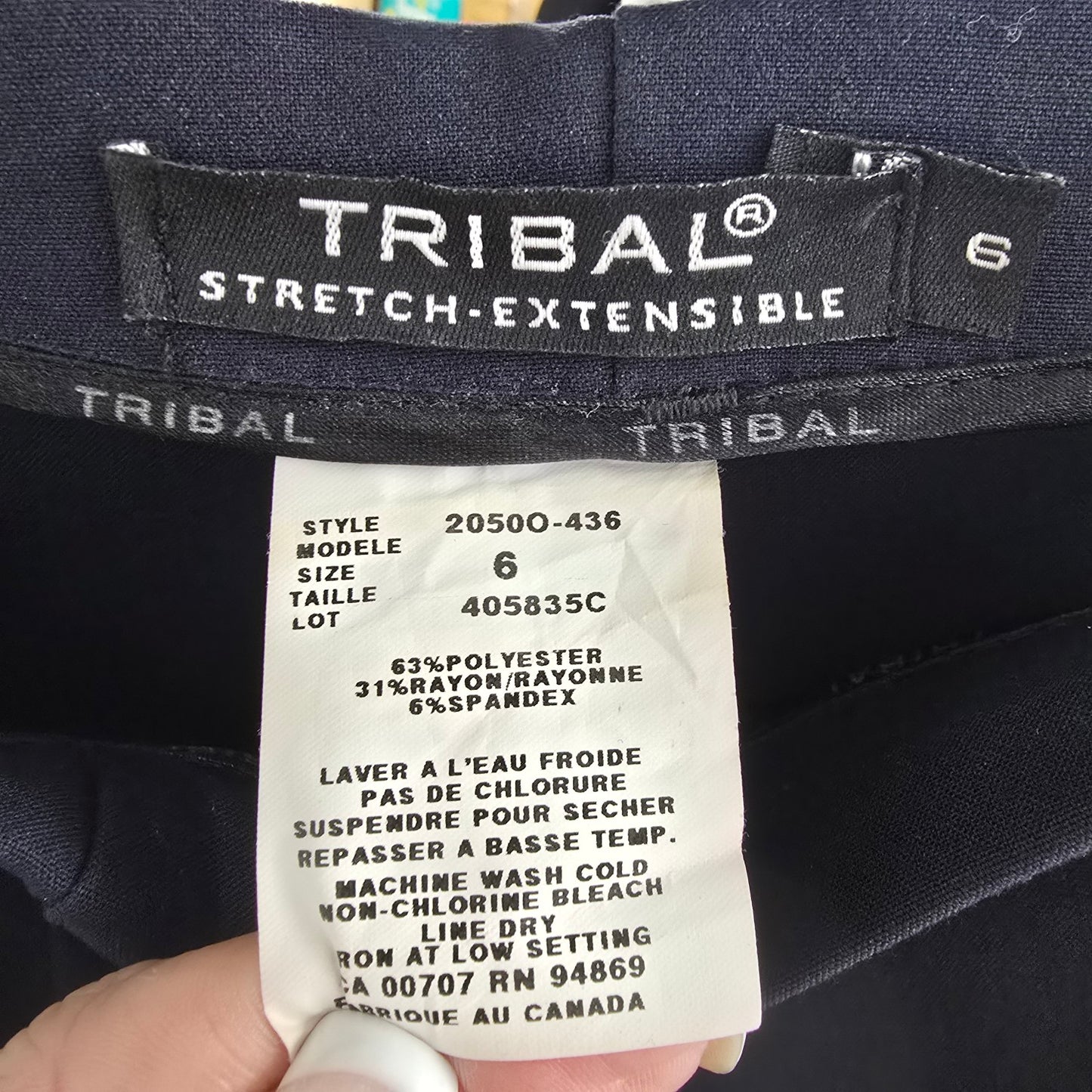 Tribal Navy Blue Trouser Dress Pants Size 6