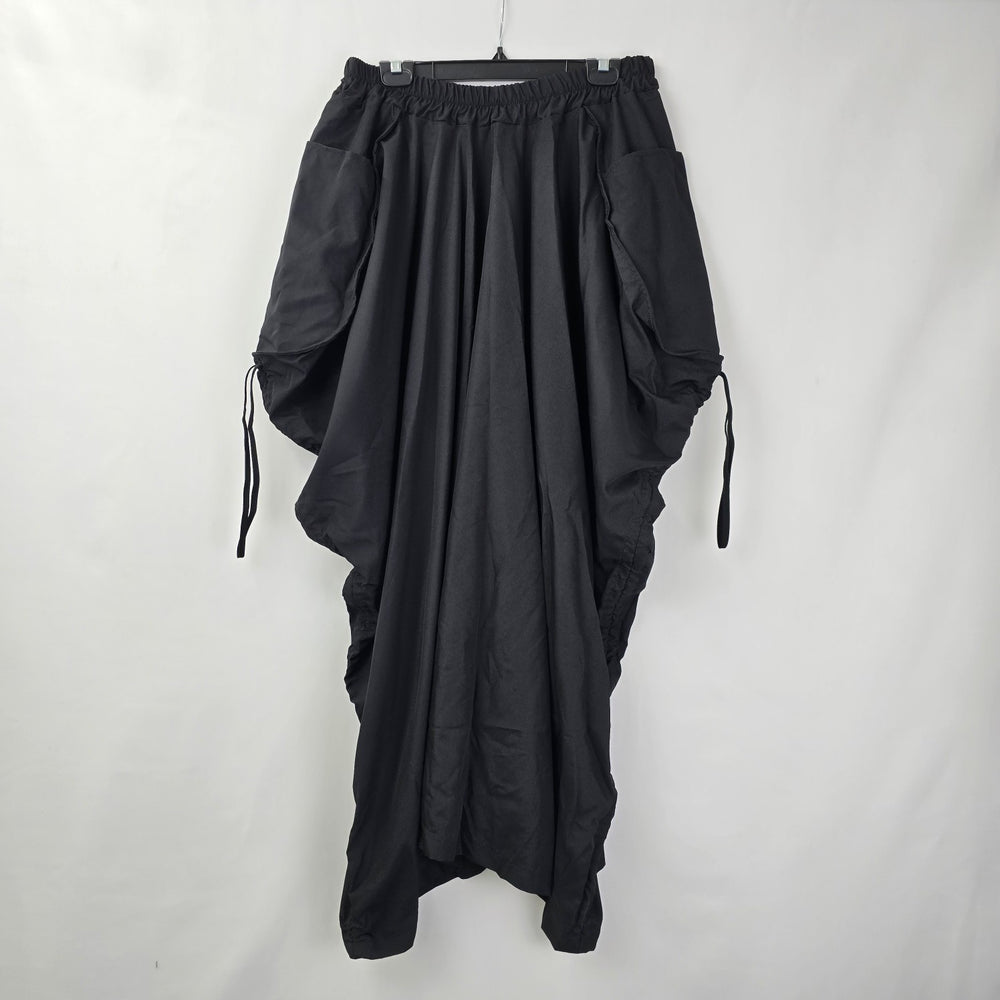 Black Ruched Detail Maxi Skirt Size M/L
