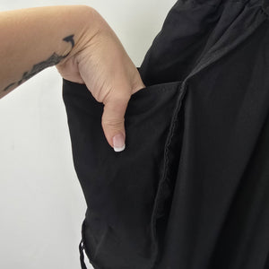 Black Ruched Detail Maxi Skirt Size M/L
