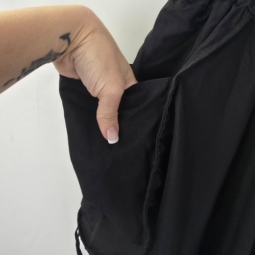 Black Ruched Detail Maxi Skirt Size M/L