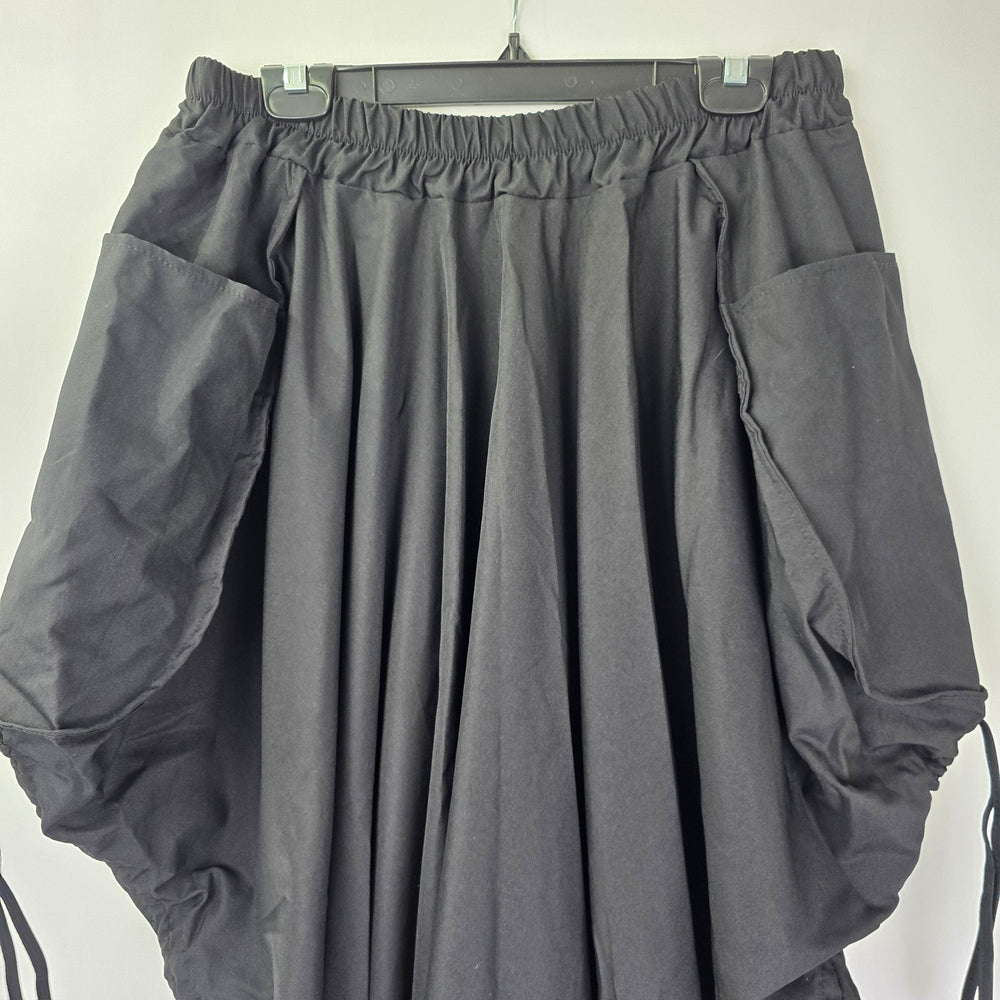 Black Ruched Detail Maxi Skirt Size M/L
