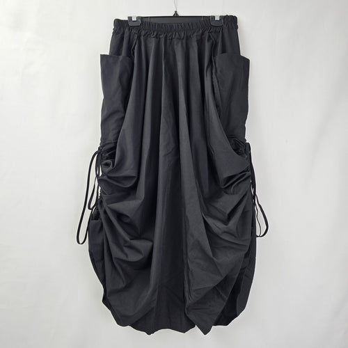 Black Ruched Detail Maxi Skirt Size M/L