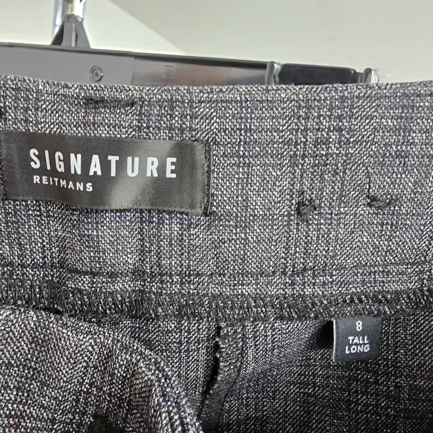 Signature Grey Plaid Wide Leg Trouser Dress Pants Size 8