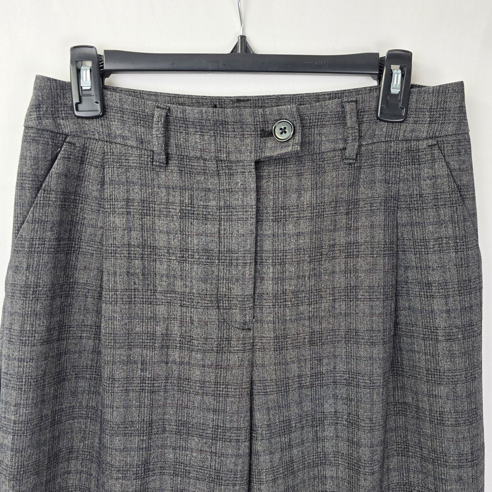 Signature Grey Plaid Wide Leg Trouser Dress Pants Size 8