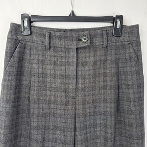 Signature Grey Plaid Wide Leg Trouser Dress Pants Size 8