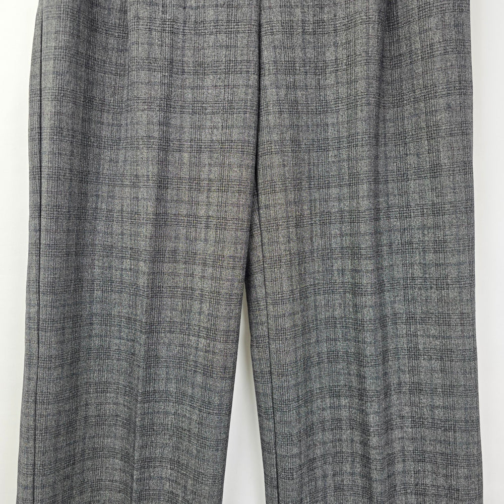 Signature Grey Plaid Wide Leg Trouser Dress Pants Size 8
