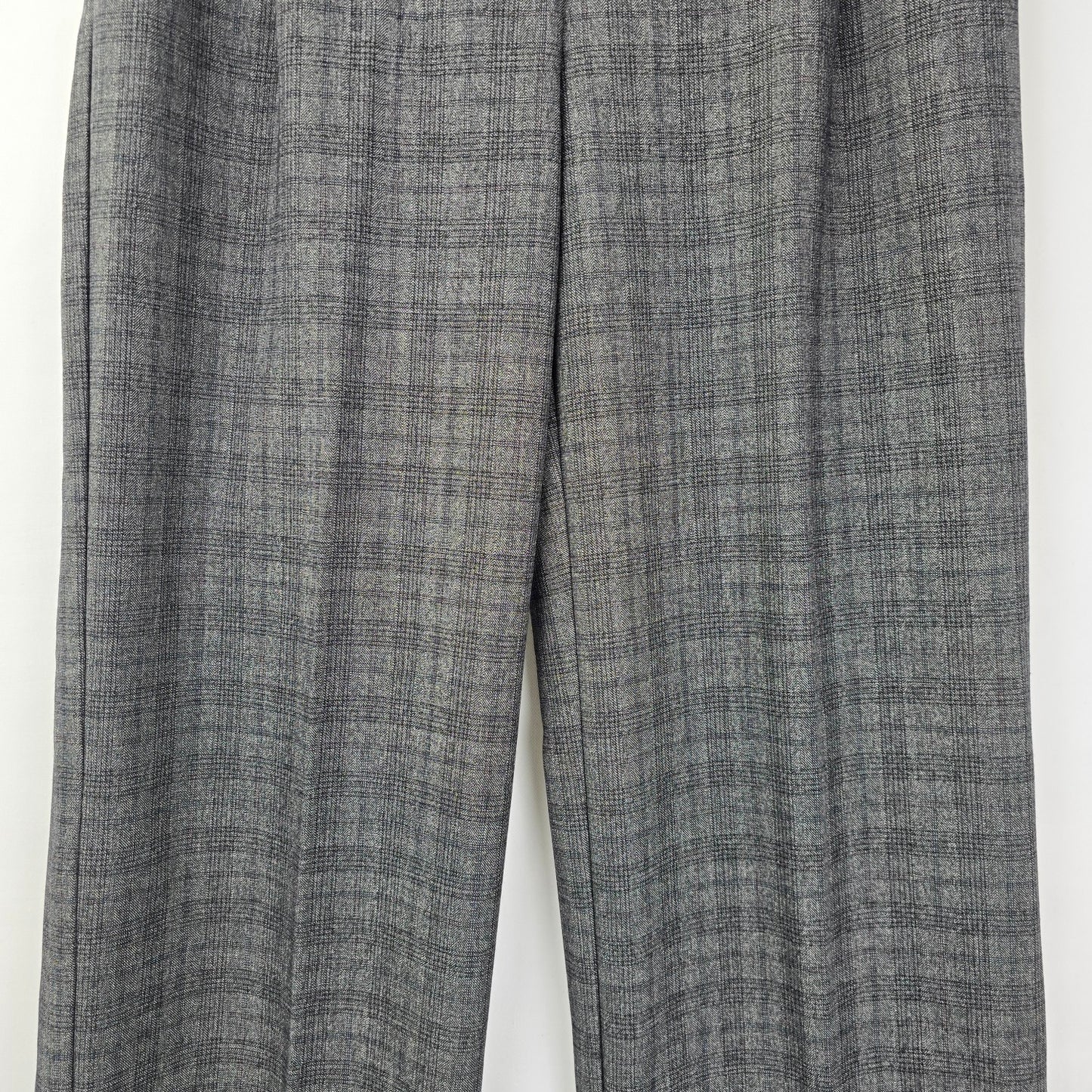 Signature Grey Plaid Wide Leg Trouser Dress Pants Size 8
