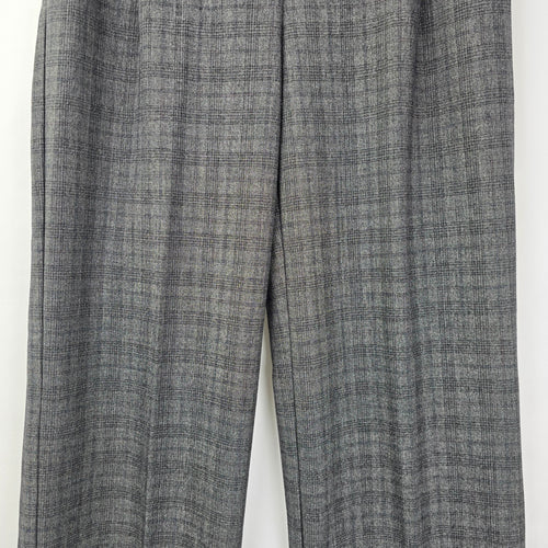 Signature Grey Plaid Wide Leg Trouser Dress Pants Size 8