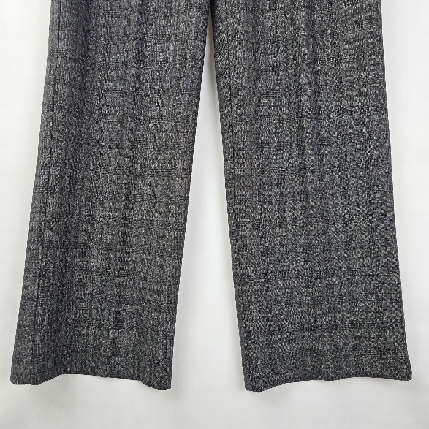 Signature Grey Plaid Wide Leg Trouser Dress Pants Size 8