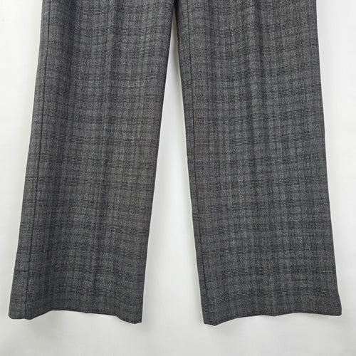 Signature Grey Plaid Wide Leg Trouser Dress Pants Size 8