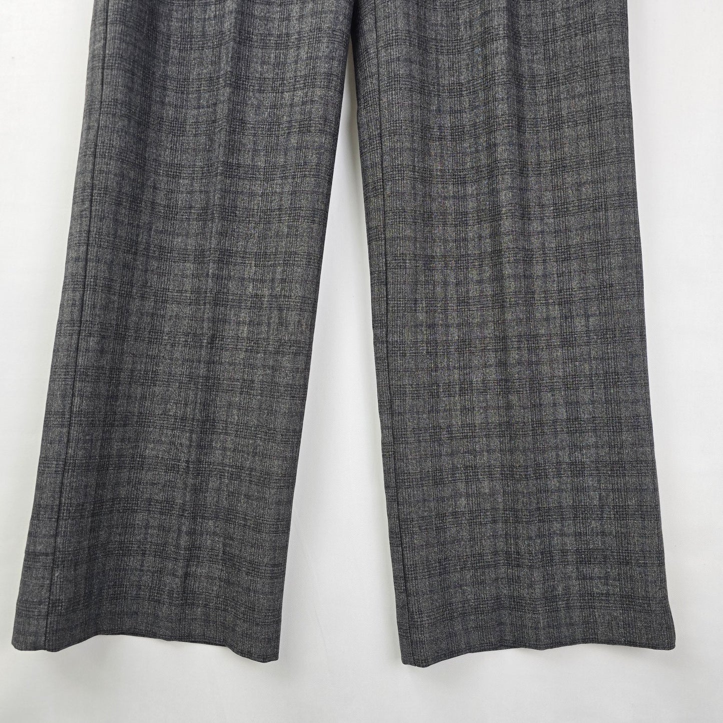 Signature Grey Plaid Wide Leg Trouser Dress Pants Size 8