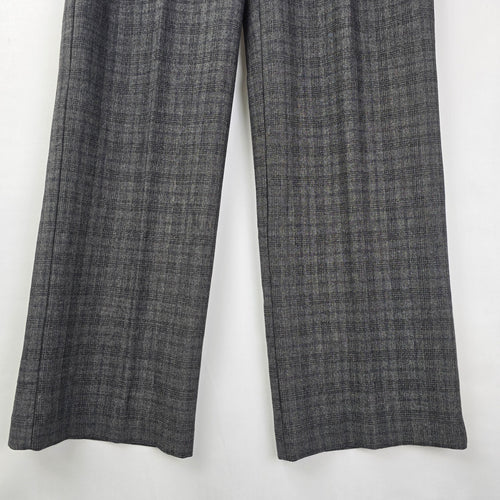 Signature Grey Plaid Wide Leg Trouser Dress Pants Size 8