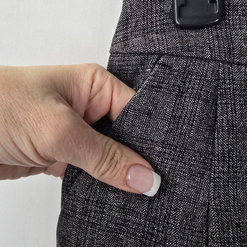 Signature Grey Plaid Wide Leg Trouser Dress Pants Size 8