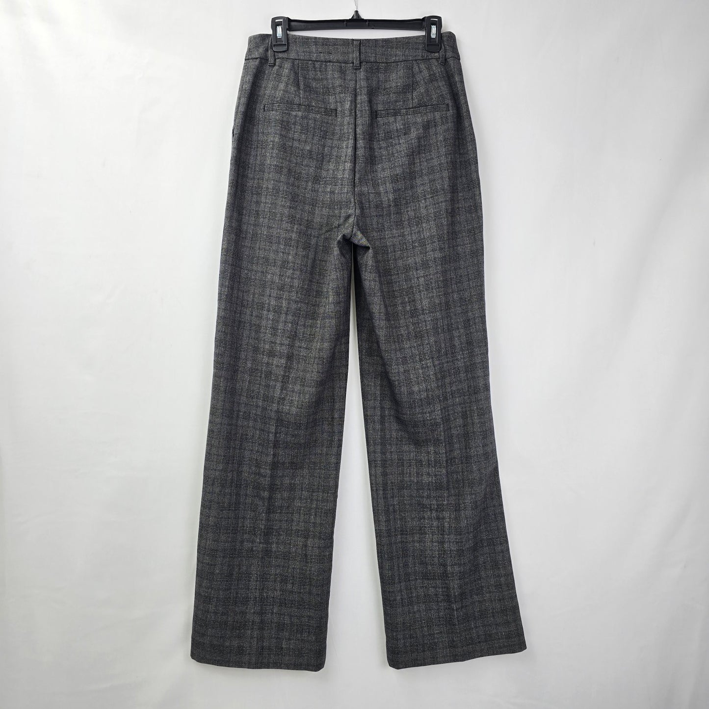 Signature Grey Plaid Wide Leg Trouser Dress Pants Size 8
