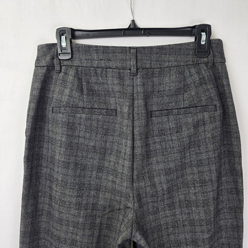 Signature Grey Plaid Wide Leg Trouser Dress Pants Size 8