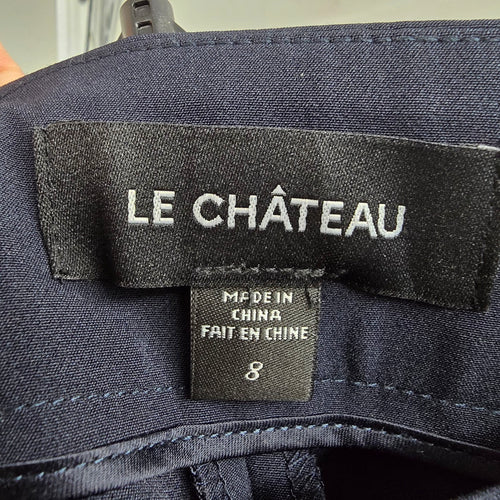 Le Chateau Navy Blue Trouser Straight Leg Dress Pants Size 8