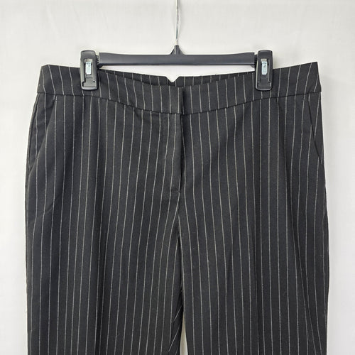 Cleo Black Pin Stripped Trouser Dresser Pants Size 12